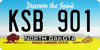 ND license plate KSB901