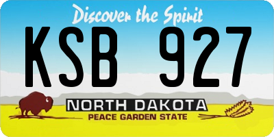 ND license plate KSB927