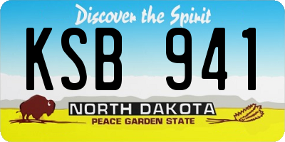 ND license plate KSB941