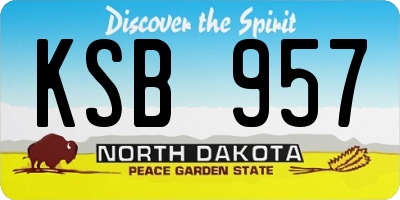 ND license plate KSB957