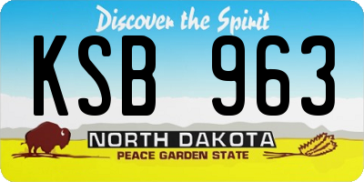 ND license plate KSB963