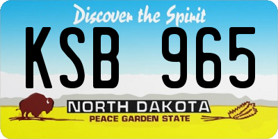 ND license plate KSB965