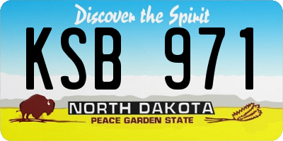 ND license plate KSB971