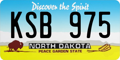 ND license plate KSB975