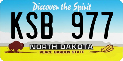 ND license plate KSB977