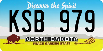 ND license plate KSB979