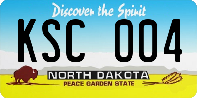 ND license plate KSC004