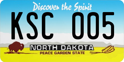ND license plate KSC005