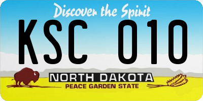 ND license plate KSC010