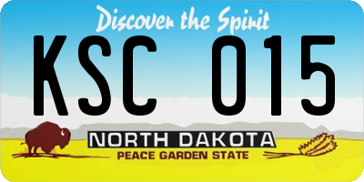 ND license plate KSC015