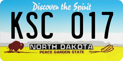 ND license plate KSC017