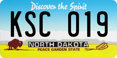 ND license plate KSC019