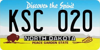 ND license plate KSC020