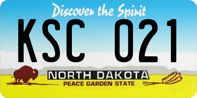 ND license plate KSC021