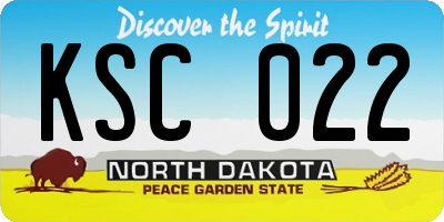 ND license plate KSC022