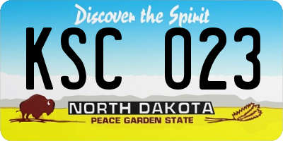 ND license plate KSC023