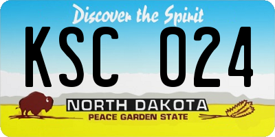 ND license plate KSC024