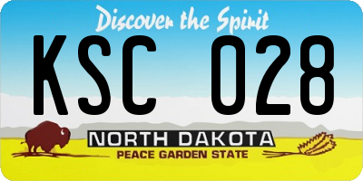 ND license plate KSC028