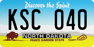 ND license plate KSC040