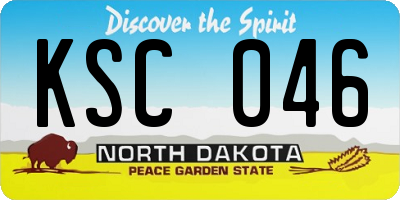 ND license plate KSC046
