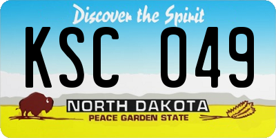 ND license plate KSC049