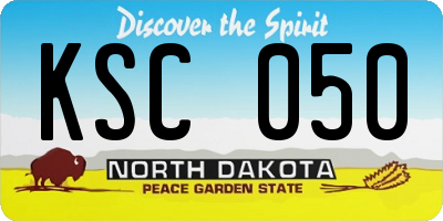 ND license plate KSC050