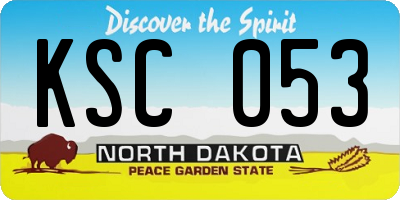 ND license plate KSC053