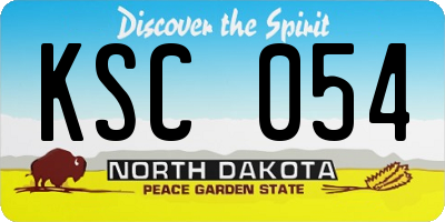 ND license plate KSC054