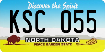 ND license plate KSC055