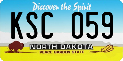 ND license plate KSC059