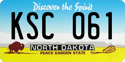 ND license plate KSC061