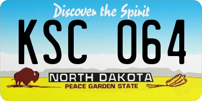 ND license plate KSC064