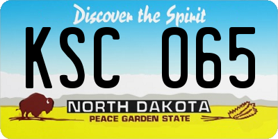 ND license plate KSC065