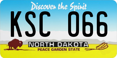 ND license plate KSC066