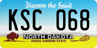 ND license plate KSC068