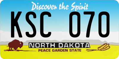 ND license plate KSC070