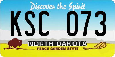 ND license plate KSC073