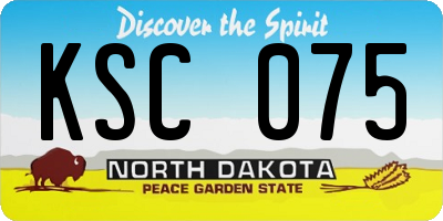 ND license plate KSC075