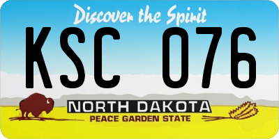 ND license plate KSC076
