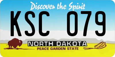 ND license plate KSC079