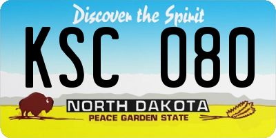ND license plate KSC080
