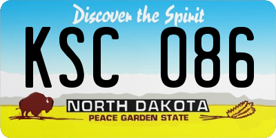 ND license plate KSC086