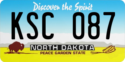 ND license plate KSC087