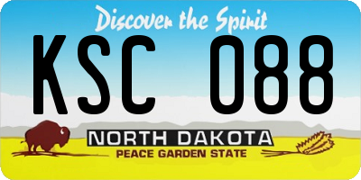 ND license plate KSC088