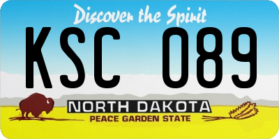 ND license plate KSC089