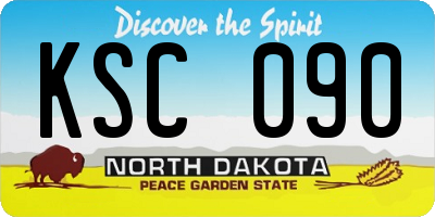 ND license plate KSC090