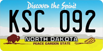 ND license plate KSC092