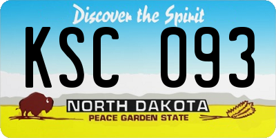 ND license plate KSC093