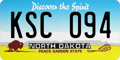 ND license plate KSC094