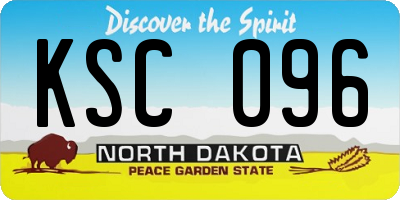 ND license plate KSC096